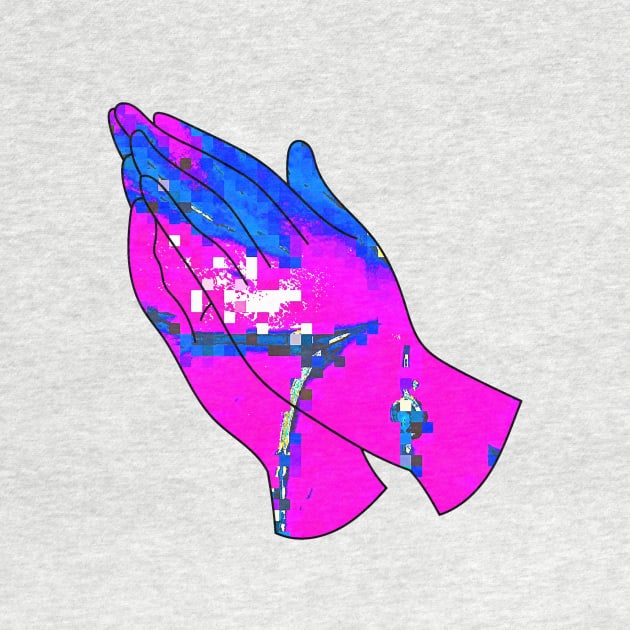 Prayer Hands Glitch Art Glitchcore by raspberry-tea